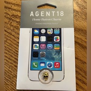 NWT Agent18 iPhone Home Button Gold Skull Charm